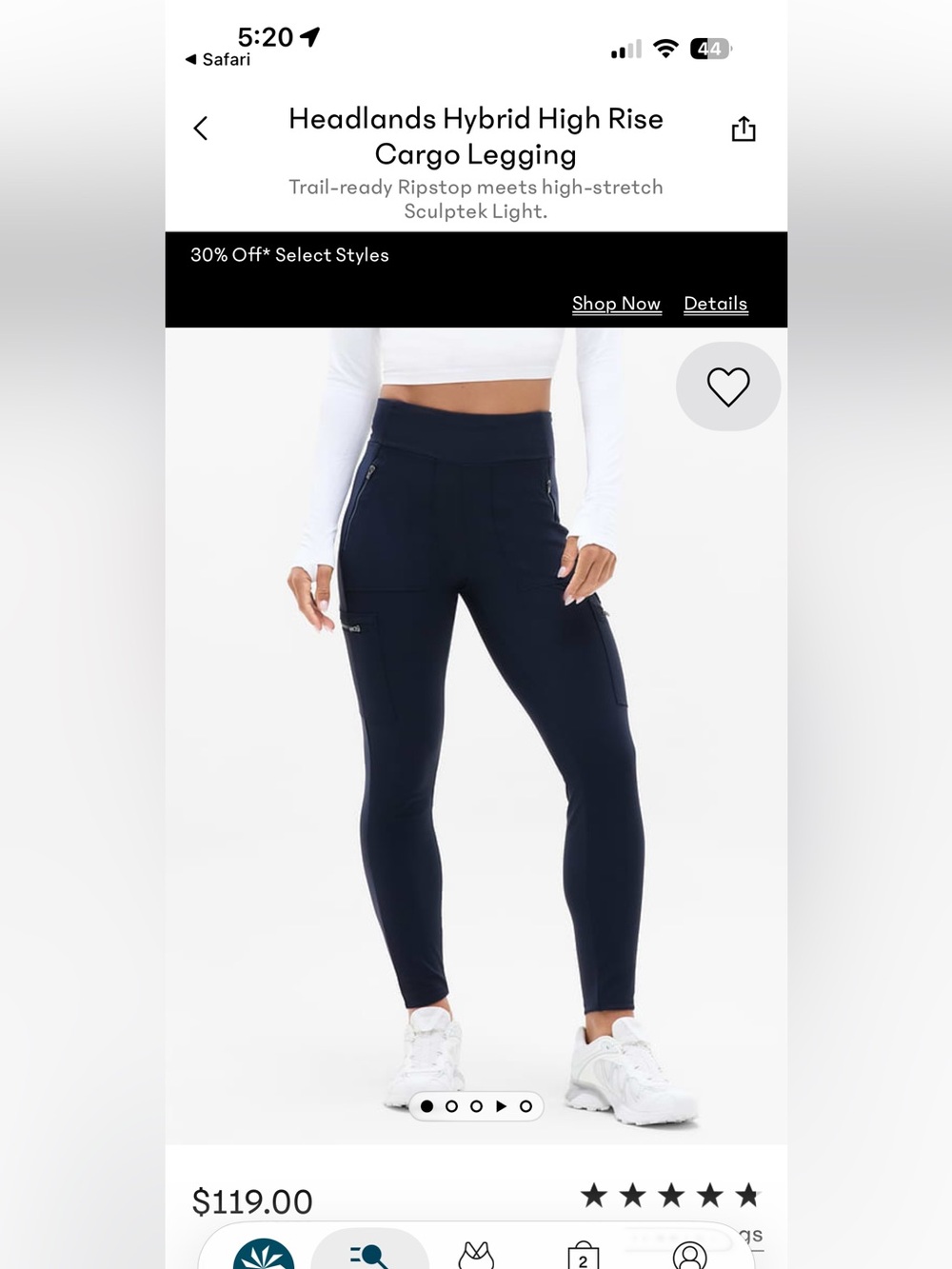 Athleta Headlands Hybrid High-Rise Black Stretch Cargo Joggers